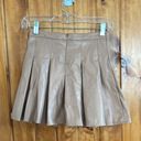 TCEC  tan Faux Leather Vegan Pleated mini Skirt Small Photo 1