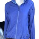 L.L.Bean  Blue Full Zip Windbreaker Nylon Hooded Jacket Women's Size Medium Photo 0