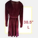 Dex Plus Ruffled Hem Velvet Wrap Dress Wrap Front Silhouette In Velvet Wine, NWT Size 0X Photo 3