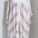 Rebellion  Again Cream Pink Striped Beach Swim Kimono Cover Up Cardigan Size M Photo 0