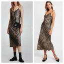 ALLSAINTS  Hera Leopard Print Satin Sleeveless Midi Slip Dress Medium Photo 14