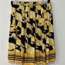 Anthropologie  Maeve Women's Gold/Yellow/Black Horse Pleated Midi Skirt Sz 2 Photo 7