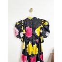 Splash NWT Busayo Bayo Puff Sleeve Cotton Maxi Dress  Paint Floral Print Large Photo 8