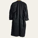 Jones New York  Black Double Breasted Wool Lined Rain Trench Coat Size Large Photo 6