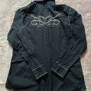 Ariat  Leigh Black Western Rhinestone Embroidered Snap Shirt Women's Sz XL Photo 9