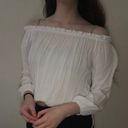 Brandy Melville white long sleeve off the shoulder top Photo 1