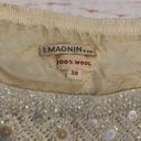 Krass&co I.Magnin & .100% Wool Womens Beaded Sleeveless Blouse Cream Size 38 Photo 2