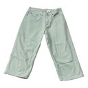 L.L.Bean  High Waisted Cropped Capri Jeans Vintage Light Green Size 10 Petite Photo 0