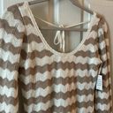 Hollister Long Sleeve Crotchet White Tan Chevron Open Back Dress Size Med NWT Photo 8