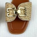 ALDO  Agreinwan Gold Basket Weave Flat Raffia Slingback Sandals Size 8 Photo 2