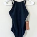 Girlfriend Collective  Black Marlow High Neck Bodysuit Size XS NWT Photo 2