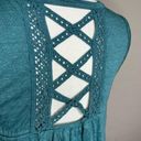 Cynthia Rowley  teal/Blue Linen Tank Top Photo 5