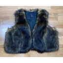 INC  International Concepts Faux Fur Vest Womens Plus Size 3X Black Brown Winter Photo 1