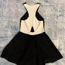 Parker  Black Off White Color Block Fit & Flare Cut Out Mini Dress Small Photo 5