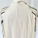 Free The Roses New  Sequin Striped Tassel Tie Peasant Top Ivory Black Gold Photo 8