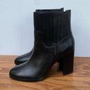 Vintage vtg 90s 1990s Y2K 2000s Black Square toe chunky Block Heel Boots retro Size 10 Photo 0