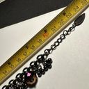 Coldwater Creek  Gunmetal Tone & Purple Beads Beaded Charm Bracelet Adjustable Photo 4