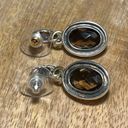 David Yurman  Sterling Silver & 18K Gold Oval Smokey Quartz Drop Dangle Earrings Photo 12