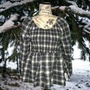 Tommy Hilfiger Tommy Jeans Womens Size Medium Plaid Peplum Smocked Top •Scoop Neck Long Sleeves Photo 17