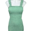 ZARA  Green Square Neck Sleeveless Smocked Ruffle Hem Mini Bodycon Tank Dress XS Photo 0