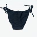 J.Crew NWT  Black Ribbed Cheeky String Side Tie Bikini Swim Suit Bottom Medium Photo 4