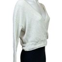 The Moon  & Madison White Cotton Wrap Plunge V-neck Knit Cut-out Sweater Top Size S Photo 1