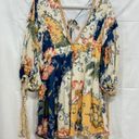 Agua Bendita NWT  Alex Kai Floral Plunging V-Neck Mini Sundress Multi Womens M Photo 2