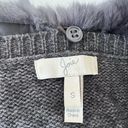 Joie sweater size Small gray cardigan rabbit fur removable Photo 7