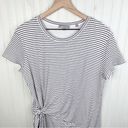 Vince  Side Tie Striped Mini T-shirt Dress Black and White Stripes Size Small Photo 3