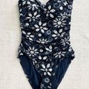 Bleu Rod Beattie  NWT Blue White Tropical Floral Sweetheart One Piece Swim Suit 6 Photo 1