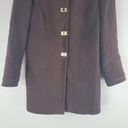 Etcetera  Cotton And Leather Coat Lined Brown Black Size 6 Photo 2