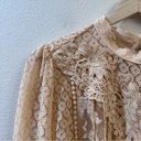 Torrid Mixed Lace High Neck Romantic Top Beige Size 1X Photo 6