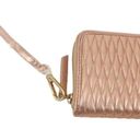 Isaac Mizrahi New  Leather Metallic Rose Gold Quilted Zip Around Wristlet Wallet Photo 1