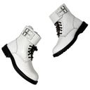 ALLSAINTS  Brigade White Leather Combat Buckle Lace Up Ankle Strap Boot EU 36 Photo 1