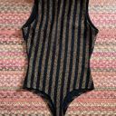 Day & Night  BLACK & GOLD GLITTER STRIPE V CUT BODYSUIT ONE PIECE LEOTARD Photo 4