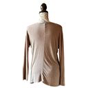 Vince womens brown jersey stretch long sleeve lightweight pullover blouse M Photo 3