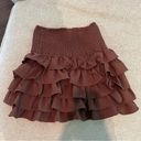 idem Ditto High Waist Brown Ruffle Mini Skirt Size Small Photo 2