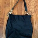 JPK PARIS 75 Black Nylon Hobo Leather Strap Purse Bag Tote Chunky Gold Hardwear Photo 1