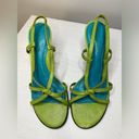 Lauren Ralph Lauren Vintage Reptile Green Sling Back Heeled Sandals sz 6 Photo 1