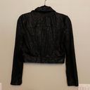 Princess Polly Faux Leather Black Cropped Moto Jacket  Photo 3