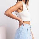 ee:some Periwinkle High Rise Button Front Shorts Photo 4