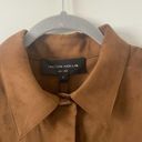 Hilton Hollis Luxe Faux Suede Dress Chestnut Brown Women's Large Quiet Luxury Photo 4