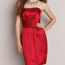 David's Bridal David’s Bridal, Bridesmaids Strapless Red Dress Photo 0