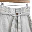 Free People  paper bag waist mini skirt oatmeal denim size 2 zippered & belt‎ tie Photo 2