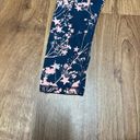 Sweaty Betty  The Power Legging Yoga Pants XS Green Pink Star Floral Side Pocket Photo 3