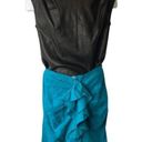 ZARA  Women’s Teal Linen Ruffle Midi Skirt Size Small Photo 1