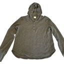 CAbi  Womens Size Medium Long Sleeve Henley Waffle Hoodie Gray Thumbhole Photo 0