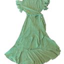 Max Studio  green polka dot wrap ruffle midi dress size XS Photo 0