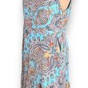 Cynthia Rowley  Dress Aqua Blue Paisley Print Flounce Hem Sleeveless Vneck Mini Photo 6