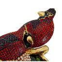 Joan Rivers  CARDINAL Birds BROOCH PIN Large 4" Pave Crystal Enameled Gold Pine Photo 2